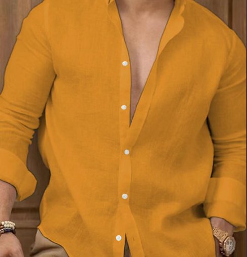 Leg – Men's shirt made from cotton-linen blend with breathable comfort