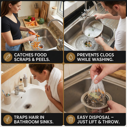 ClearFlow Nets – Effortless Life Without Clogs - 100 Pieces