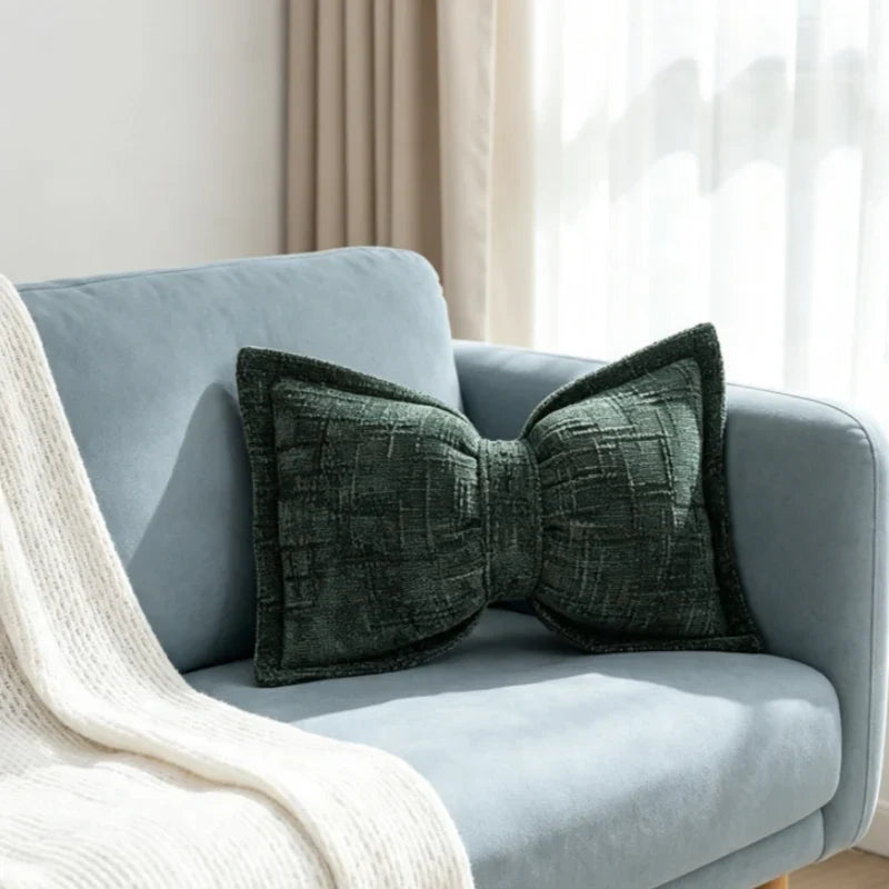 Bow Plush Throw Pillow — Cozy Elegance Instantly
