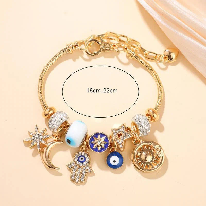 Elle — Adjustable Gold Celestial Charm Bracelet | 50% OFF