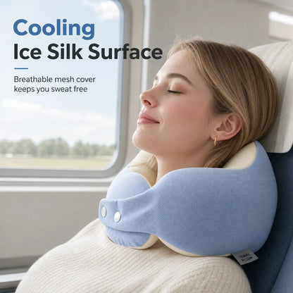 NeckEase Memory Foam Pillow — Travel Pain-Free Bliss