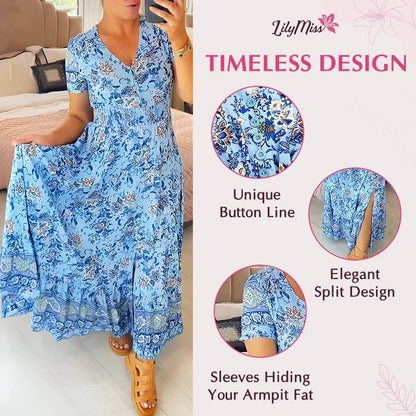 Isla – Flattering Summer Dress with V-Neckline Made of Stretch Cotton