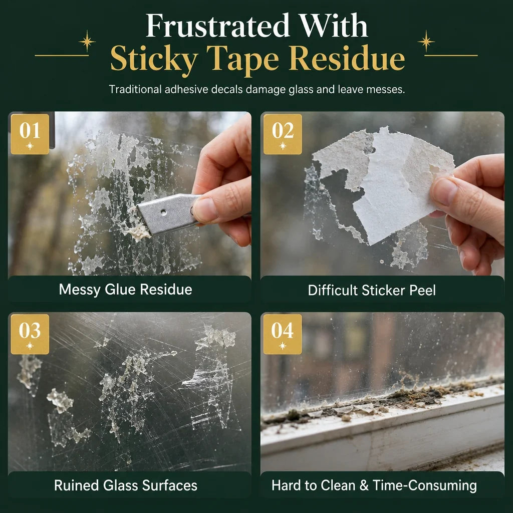 CrystalMist Holiday Window Clings — Instant Festive Glow
