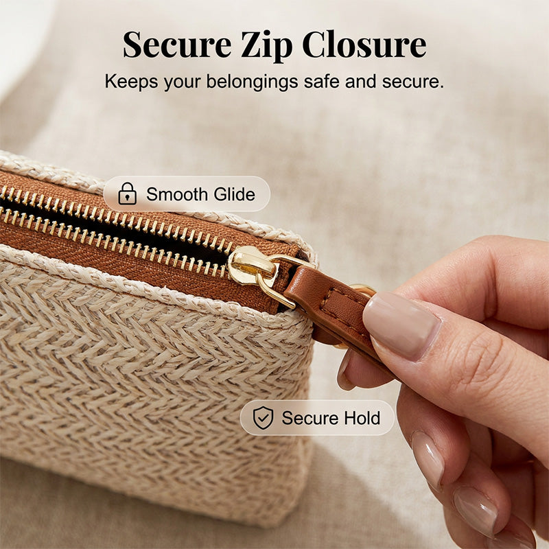 Ava – Braided Shoulder Clutch with Metallic Shine