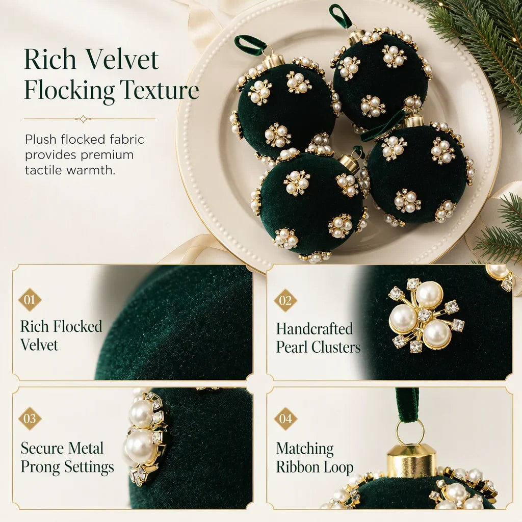 VelvetAura Ball Ornaments — Plush Holiday Luxury