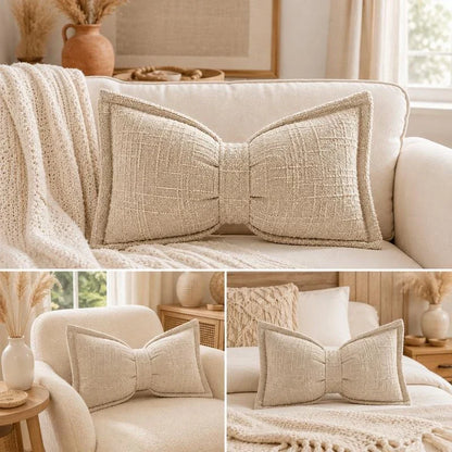 Bow Plush Throw Pillow — Cozy Elegance Instantly