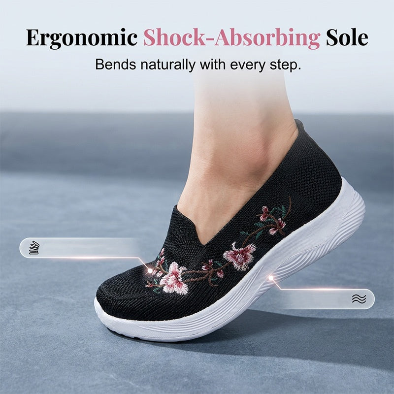 Ava – Lightweight, Breathable Mesh Shoes with Floral Pattern
