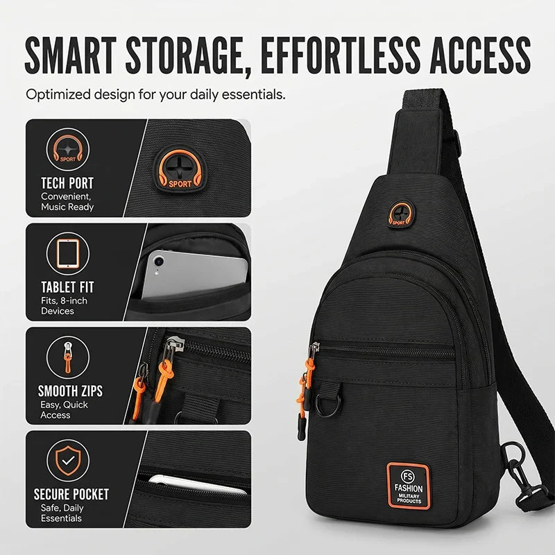 VentoGuard Sling Bag — Stay Dry, Organized, Unstoppable