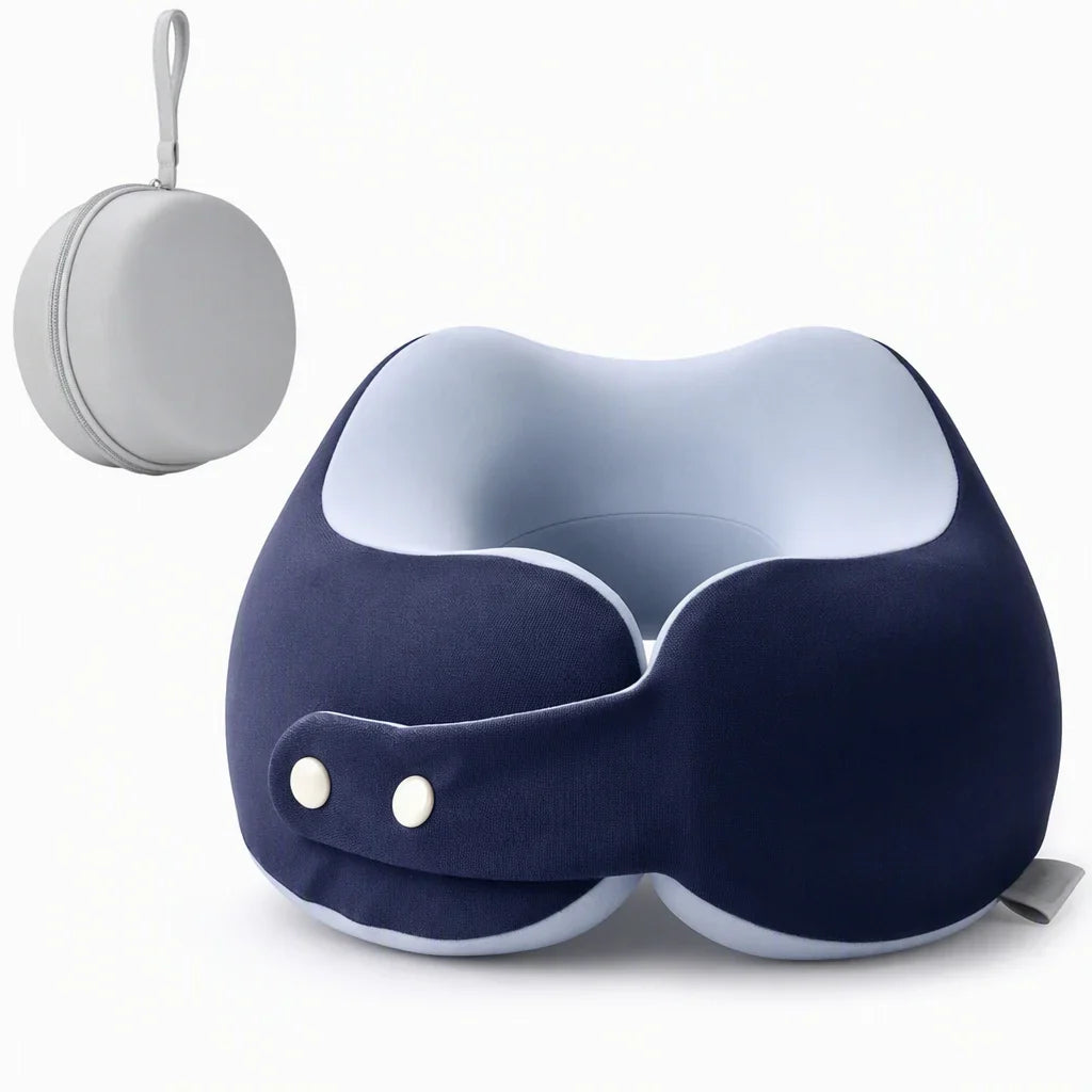 NeckEase Memory Foam Pillow — Travel Pain-Free Bliss