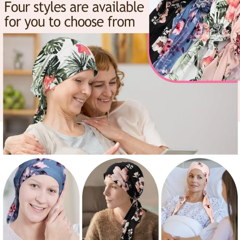 Ava — Floral Pre-Tied Headscarf with Soft Comfort