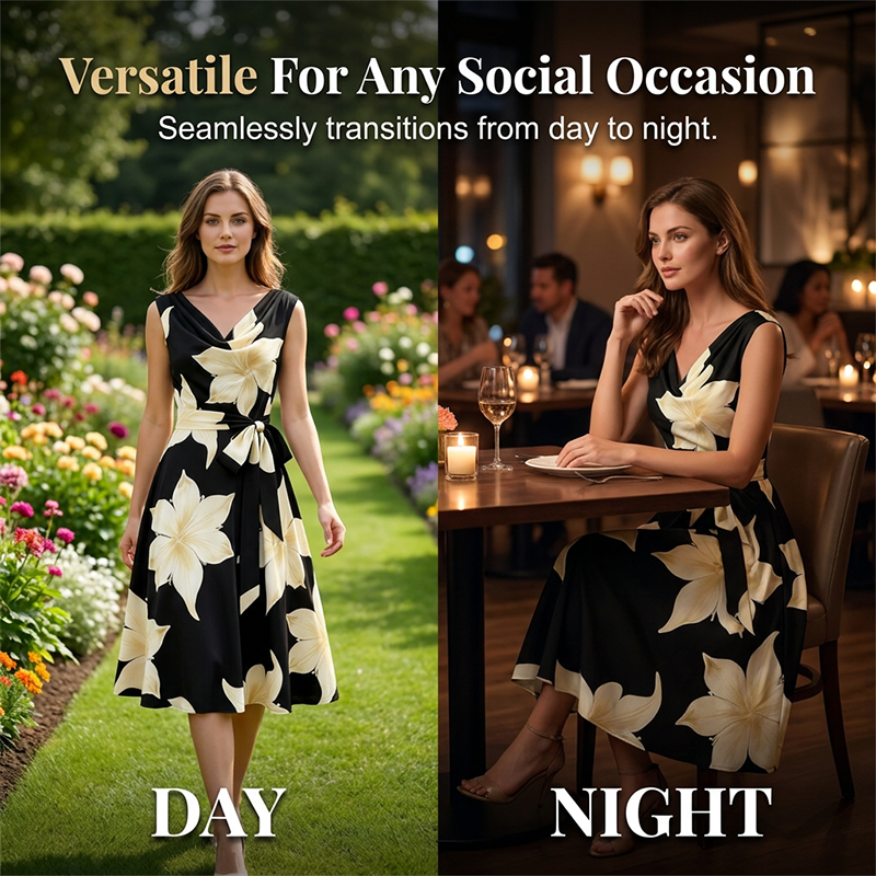 Sophia — Women's Breathable Floral Curve-Enhancing Dress