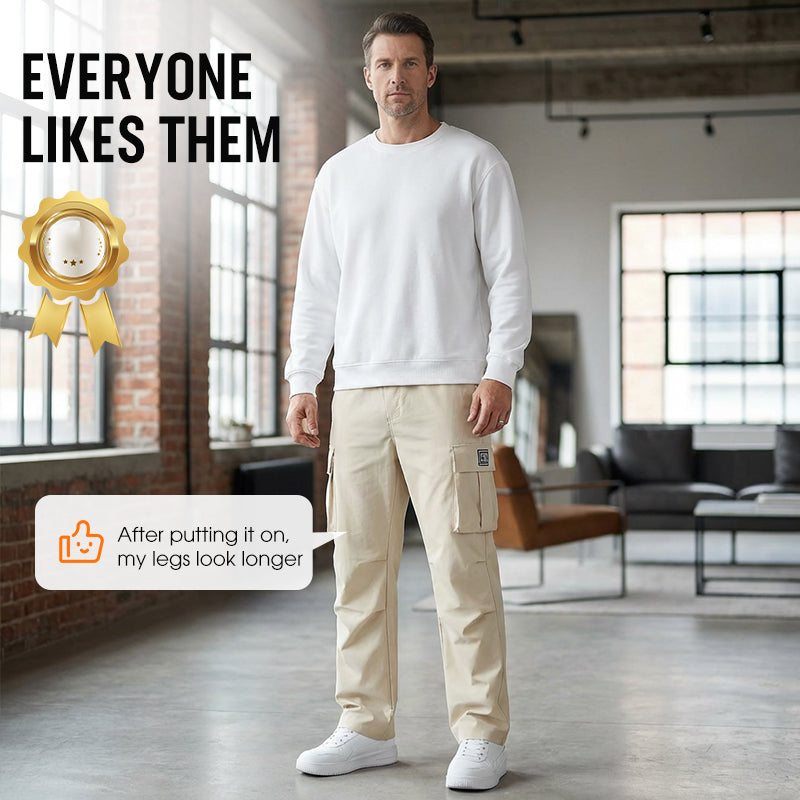 Carter — Stretch Cargo Pants with Adjustable Waistband and Pockets