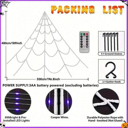 GlowSpell Spider Web Lights — Ignite Spooky Thrills