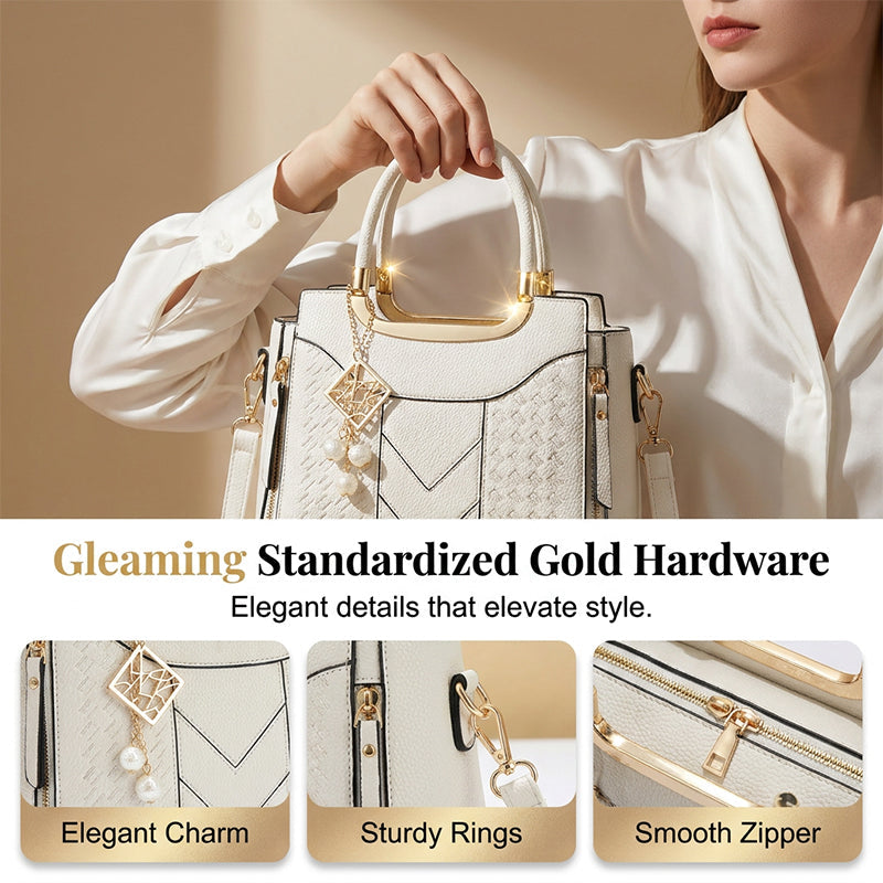 Claire — Stylish PU Leather Handbag with Quilted Pattern