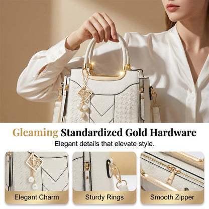 Claire — Stylish PU Leather Handbag with Quilted Pattern