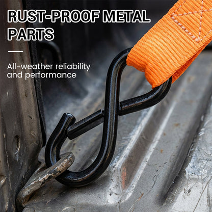 RapidLock Retractable Tie-Down Strap — Immediate Hold, Rust-Free Strength
