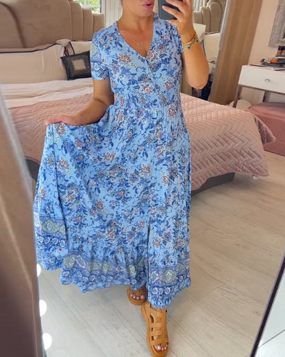 Isla – Flattering Summer Dress with V-Neckline Made of Stretch Cotton