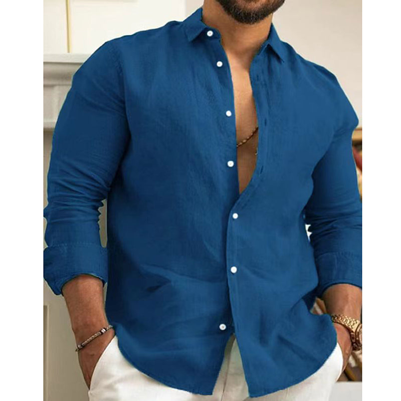 Leg – Men's shirt made from cotton-linen blend with breathable comfort