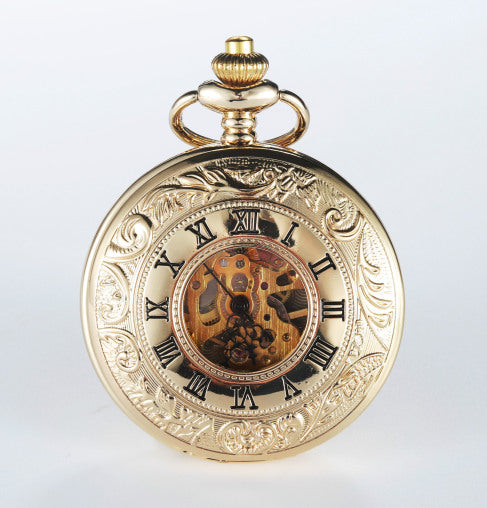 Mechanical pocket watch with spider web pattern — Own timeless boldness