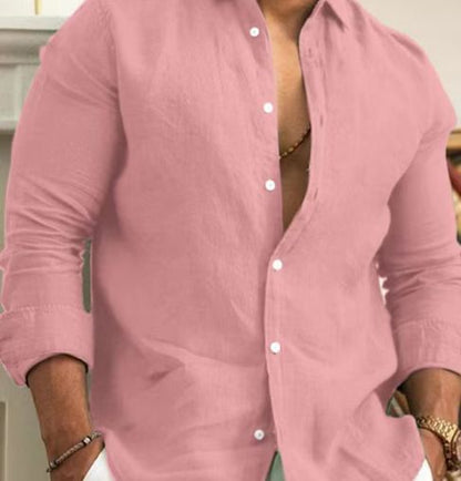 Leg – Men's shirt made from cotton-linen blend with breathable comfort