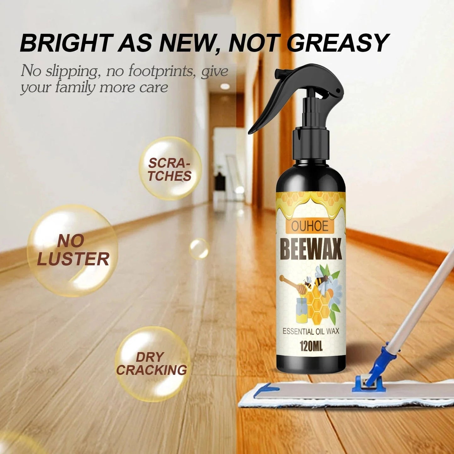 LumaLuxe Pure Beeswax Spray – Restore Natural Wood Shine - 120ml