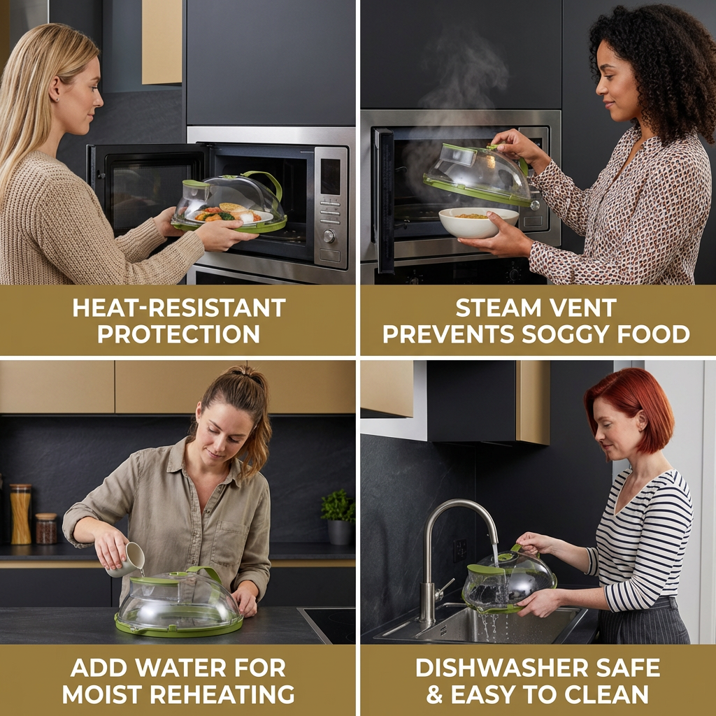 CleanShield — Microwave Food Cover | 50% OFF