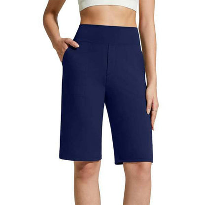 Nina — Women's High Waist Stretch Shorts with Deep Pockets