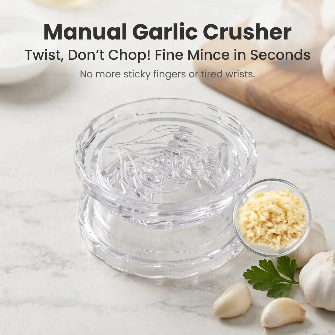 ZestTwist Manual Garlic Masher – Effortless Flavor Release, No Mess