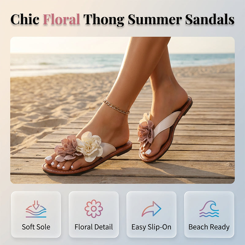 Mia — Lightweight Sandals with Floral Pattern and Padded Sole