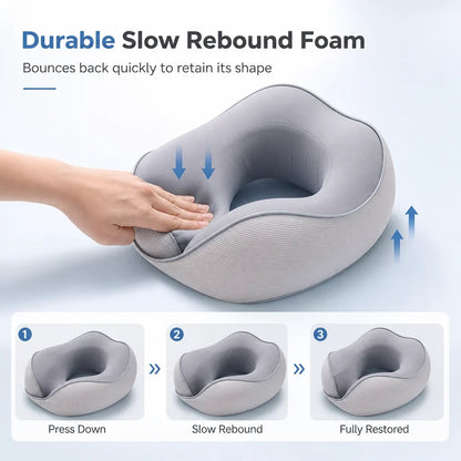NeckEase Memory Foam Pillow — Travel Pain-Free Bliss