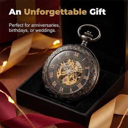 Mechanical pocket watch with spider web pattern — Own timeless boldness