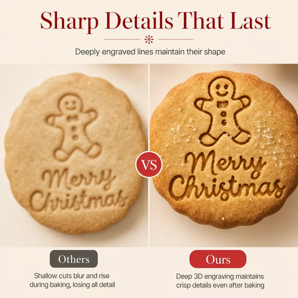 MerriMark Holiday Cookie Press Set — Perfectly Embossed Holiday Joy
