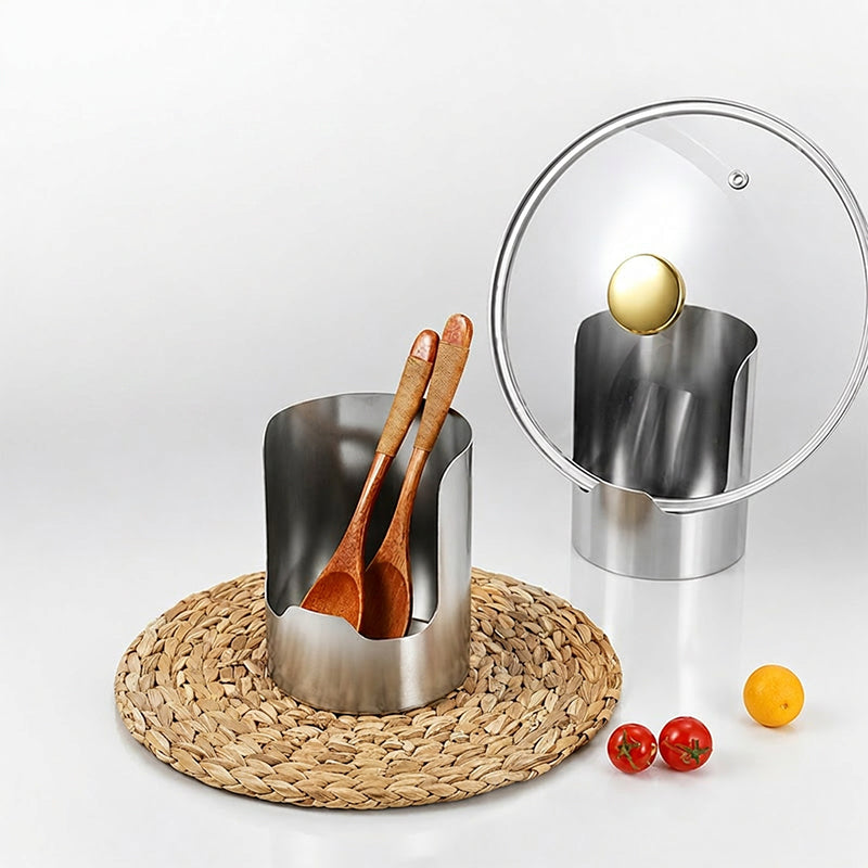Silver Kitchen Utensil Holder – Quickly Declutter, Cook Happily