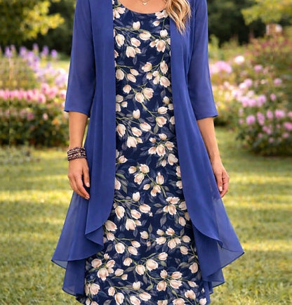 Olivia – Women's Two-Piece Set Made of Chiffon with Cardigan