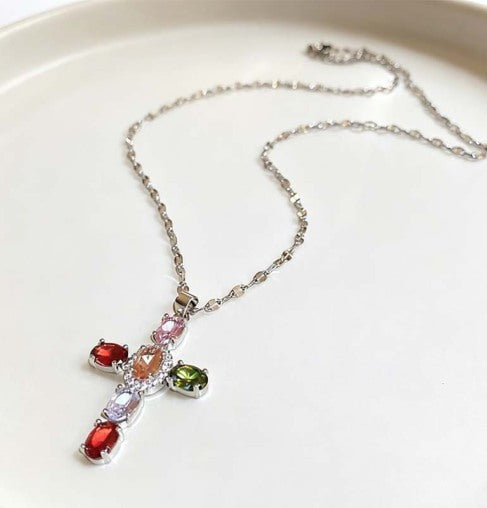 PrismAura Cross Necklace — Ignite Instant Glamour