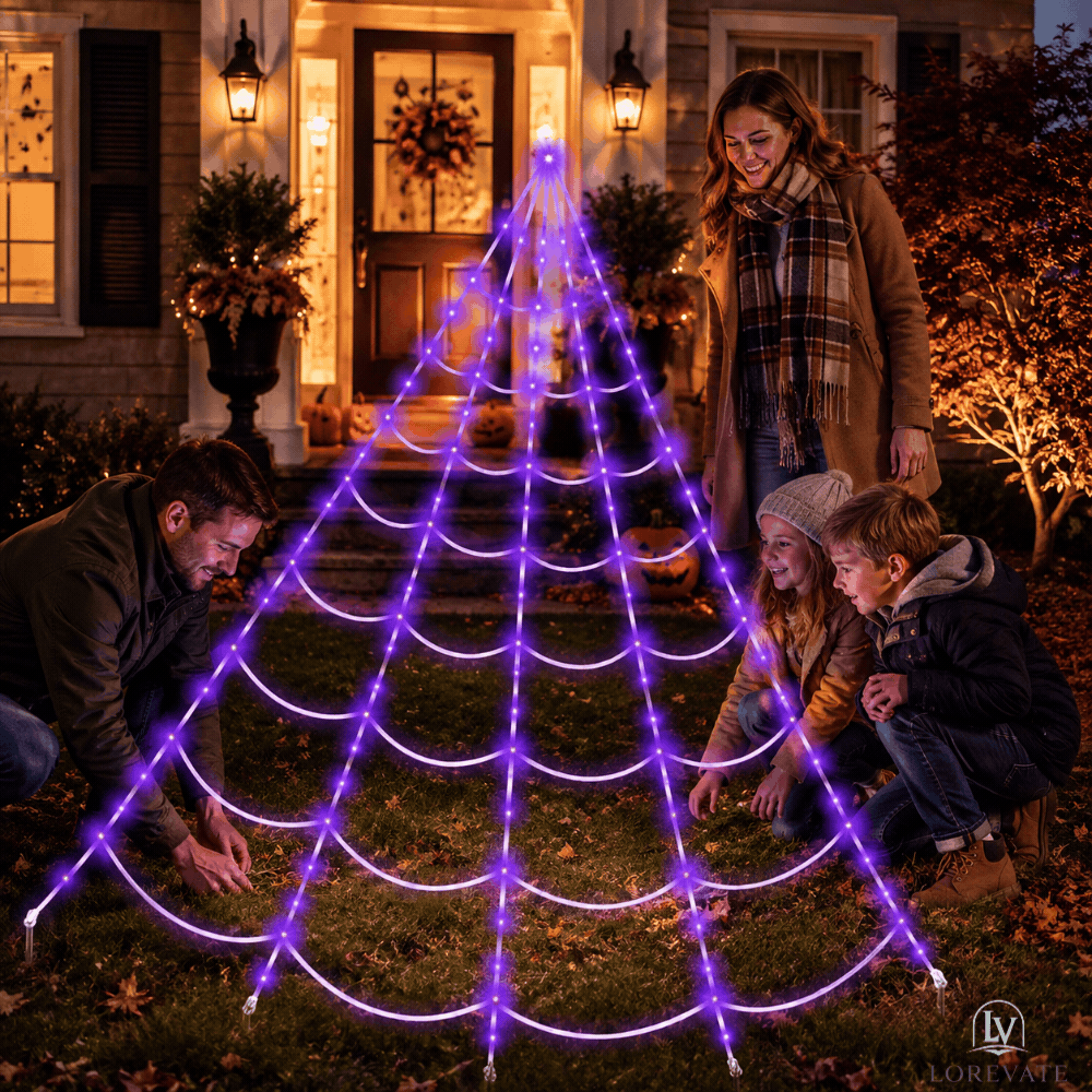GlowSpell — Halloween Spider Web Lights | 50% OFF