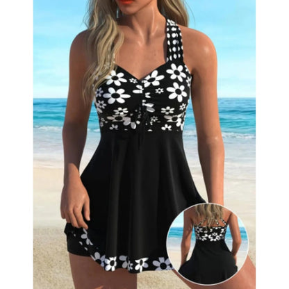 Lena – Women's Tankini with Floral Pattern and Adjustable Fit
