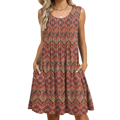Purple – Flattering Sleeveless Dress with Breathable Fabric