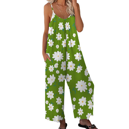 Leonie – Floral Jumpsuit with Pockets and Wide Leg Hem