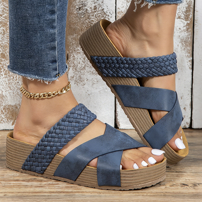 Heidi – Women's Sandals with Low Wedge Heel Made of PU for All-Day Comfort