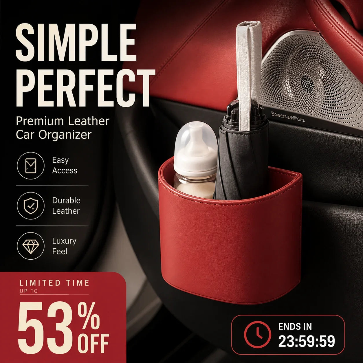 VeluraDrive — Leather Car Door Organizer | 50% OFF