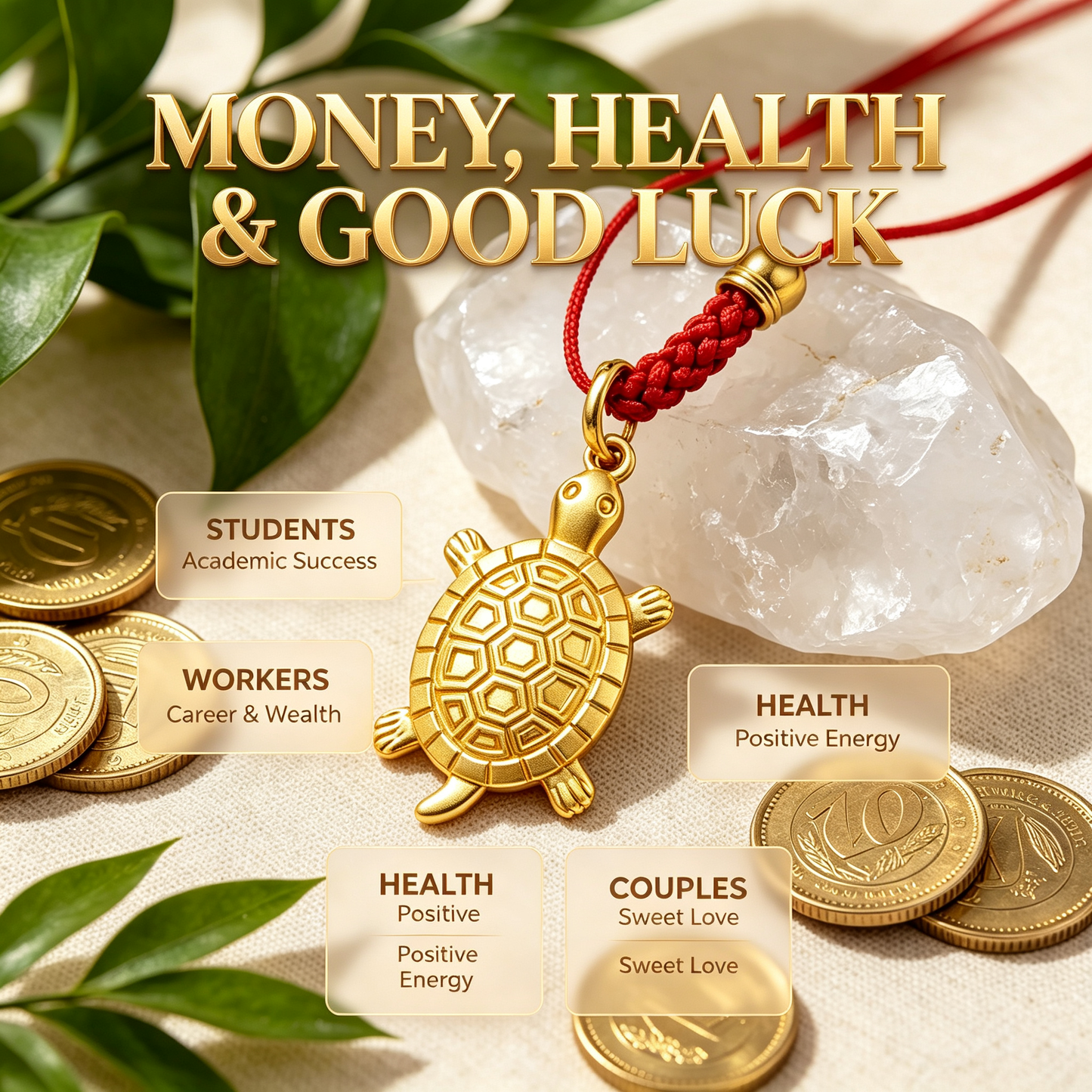 Money Turtle Charm — Attract Calm Wealth
