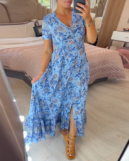 Isla – Flattering Summer Dress with V-Neckline Made of Stretch Cotton