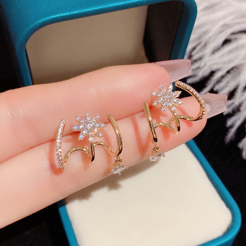 Aurora — Multi-Row Sparkle Earrings Set | 30% OFF