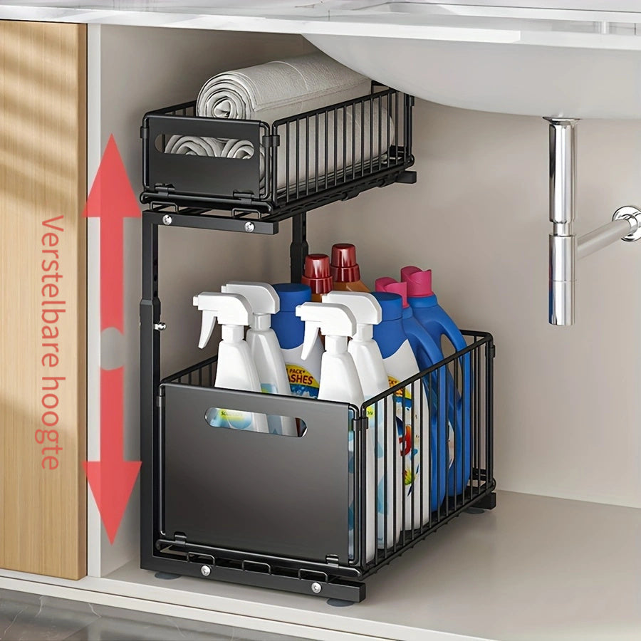 GlideNest Two-Stage Extendable Organizer – Effortless Access, Complete Calm