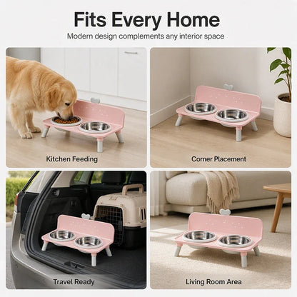 LuxPaw — Elevated Heart Pet Bowl Set | 50% OFF