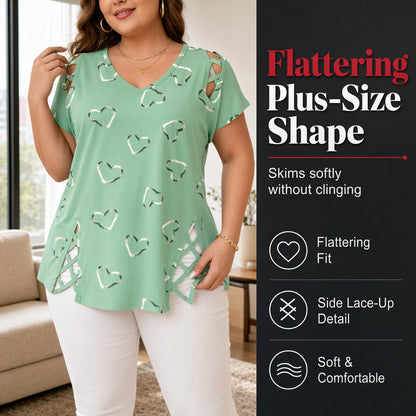 Sophia — Women's Soft Lace-Up Side T-Shirt