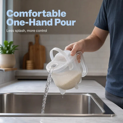 GrainGuard Rice Washer — Spill-Free Rice Rinsing