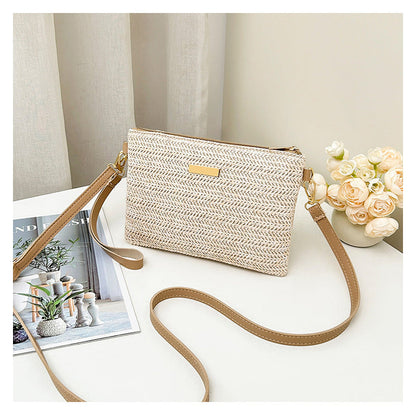 Ava – Braided Shoulder Clutch with Metallic Shine