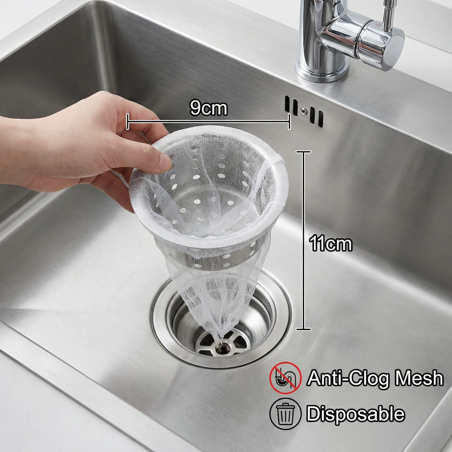 ClearFlow Nets – Effortless Life Without Clogs - 100 Pieces